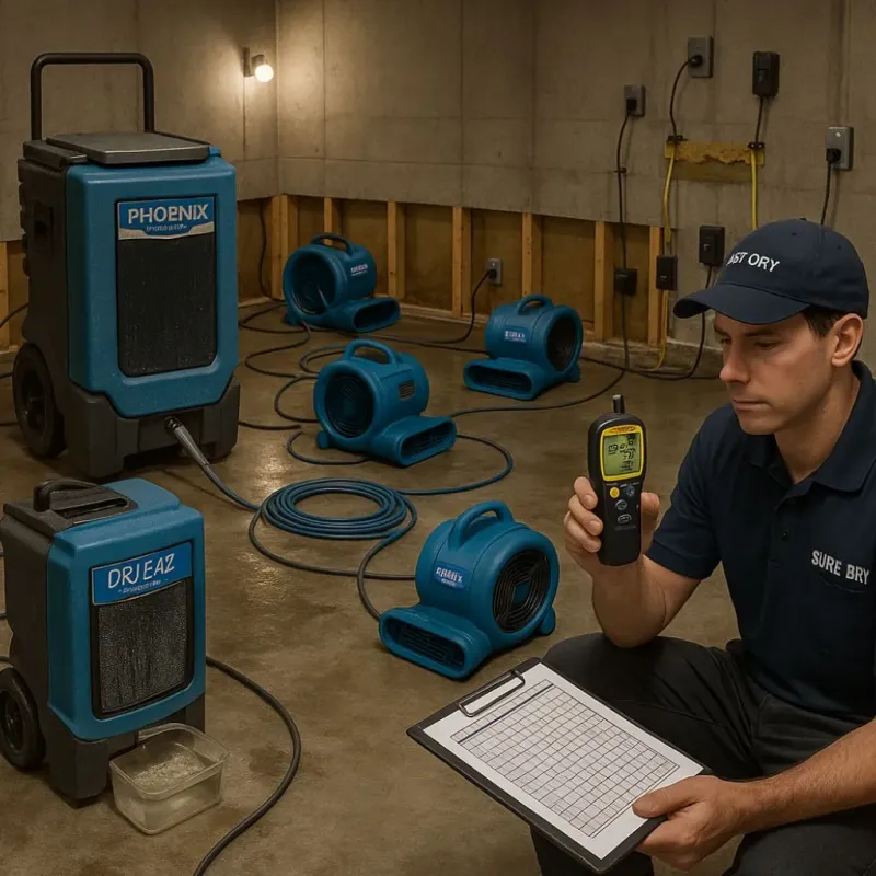 Structural Drying and Dehumidification process in Chevy Chase, DC